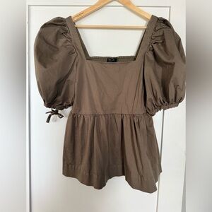 Ted Baker Forest Green Puff Sleeve Top